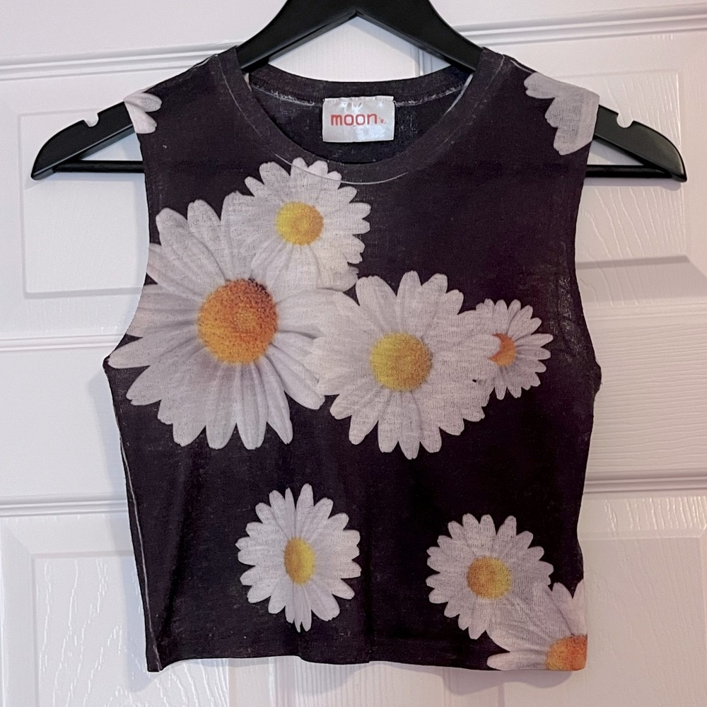 Sunflower print crop top
